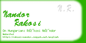 nandor rakosi business card